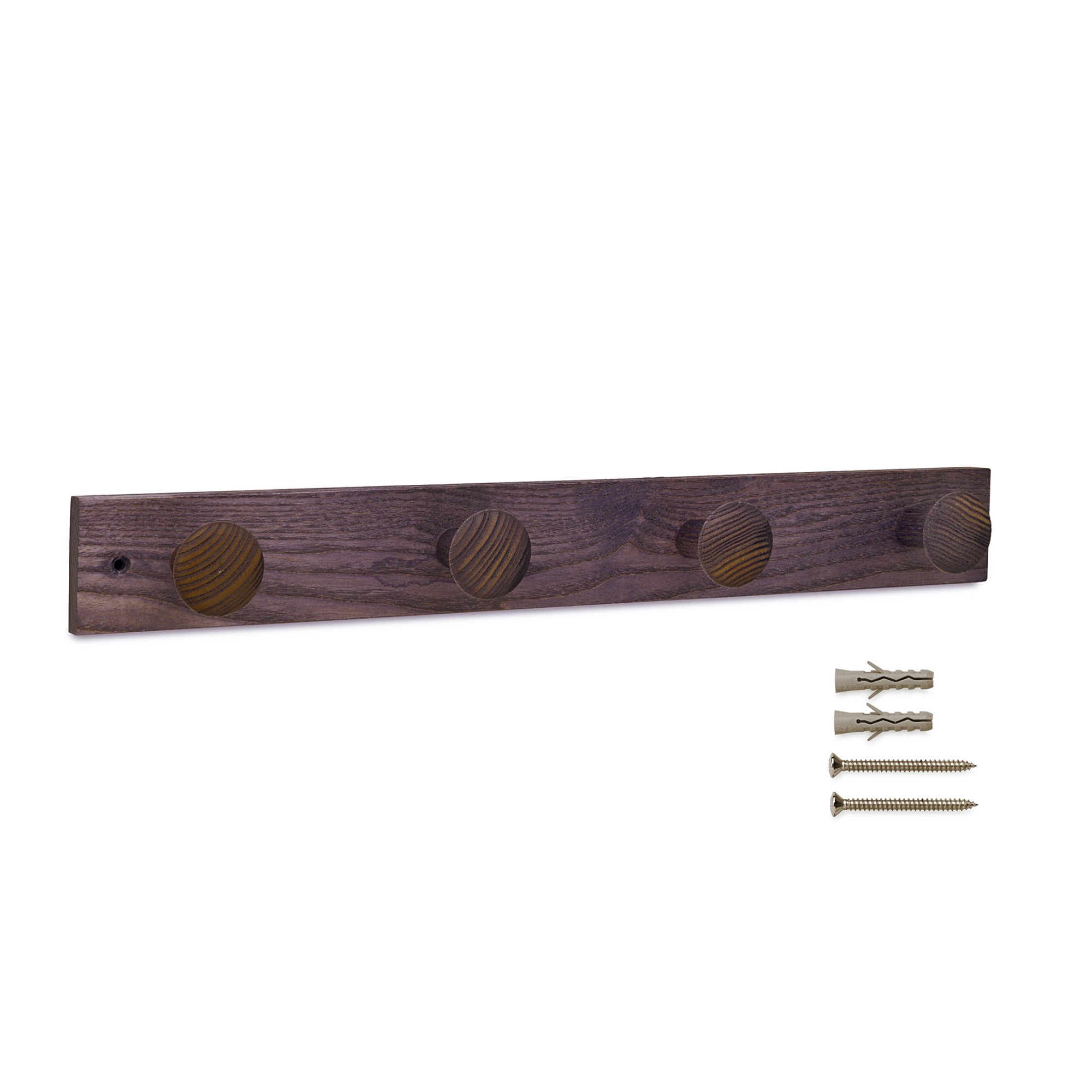 Colgador fresno 4 pomos con textura / lila