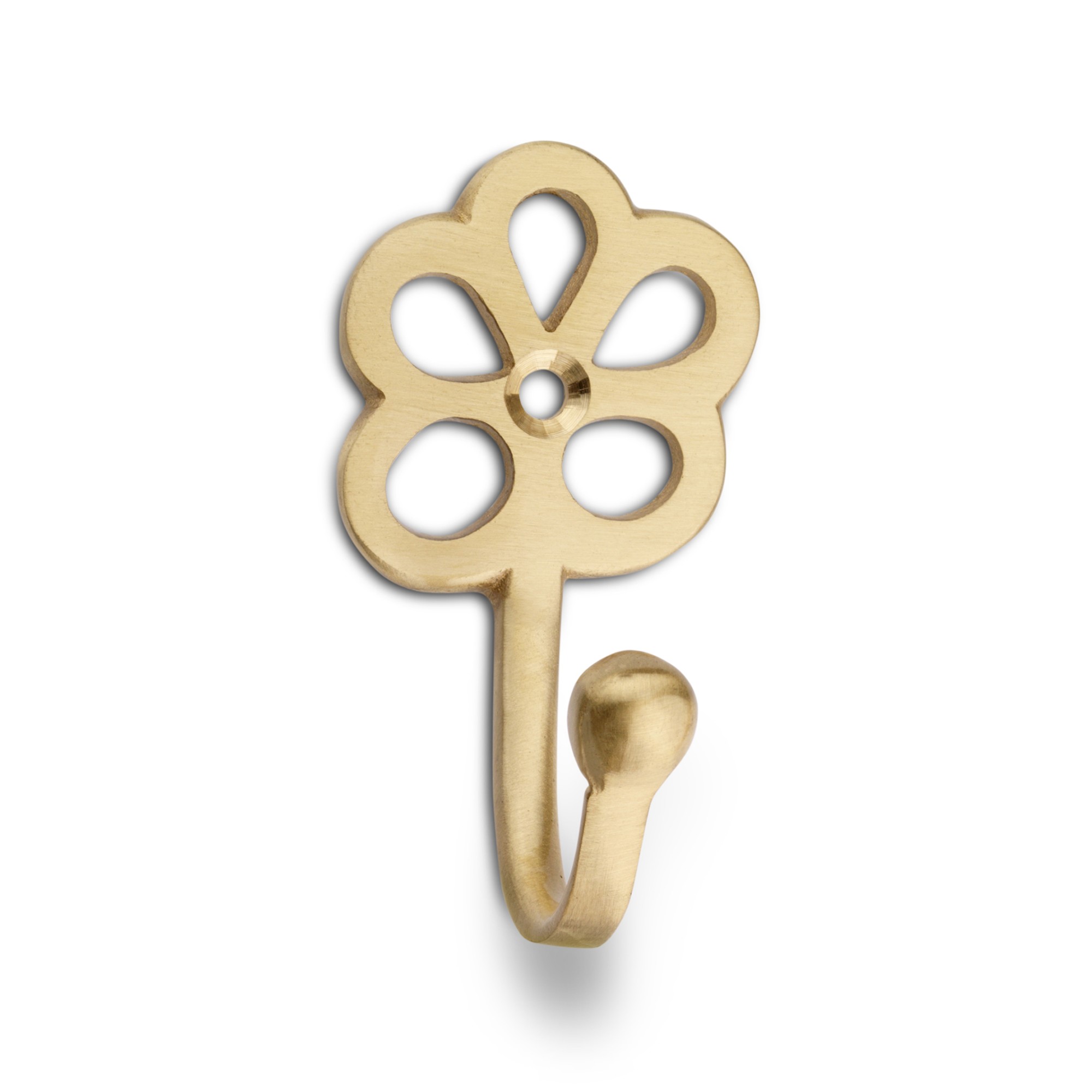 Colgador de latón flor / latón satinado