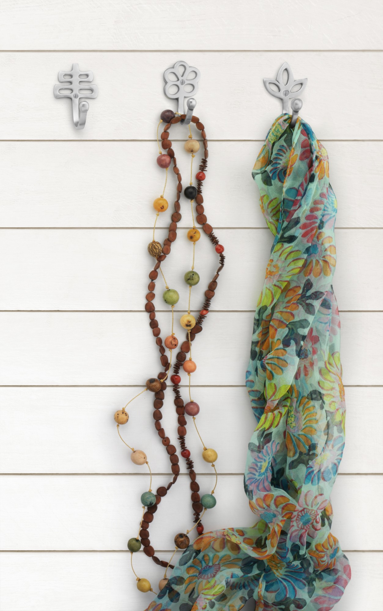 Colgador de latón flor / níquel satinado