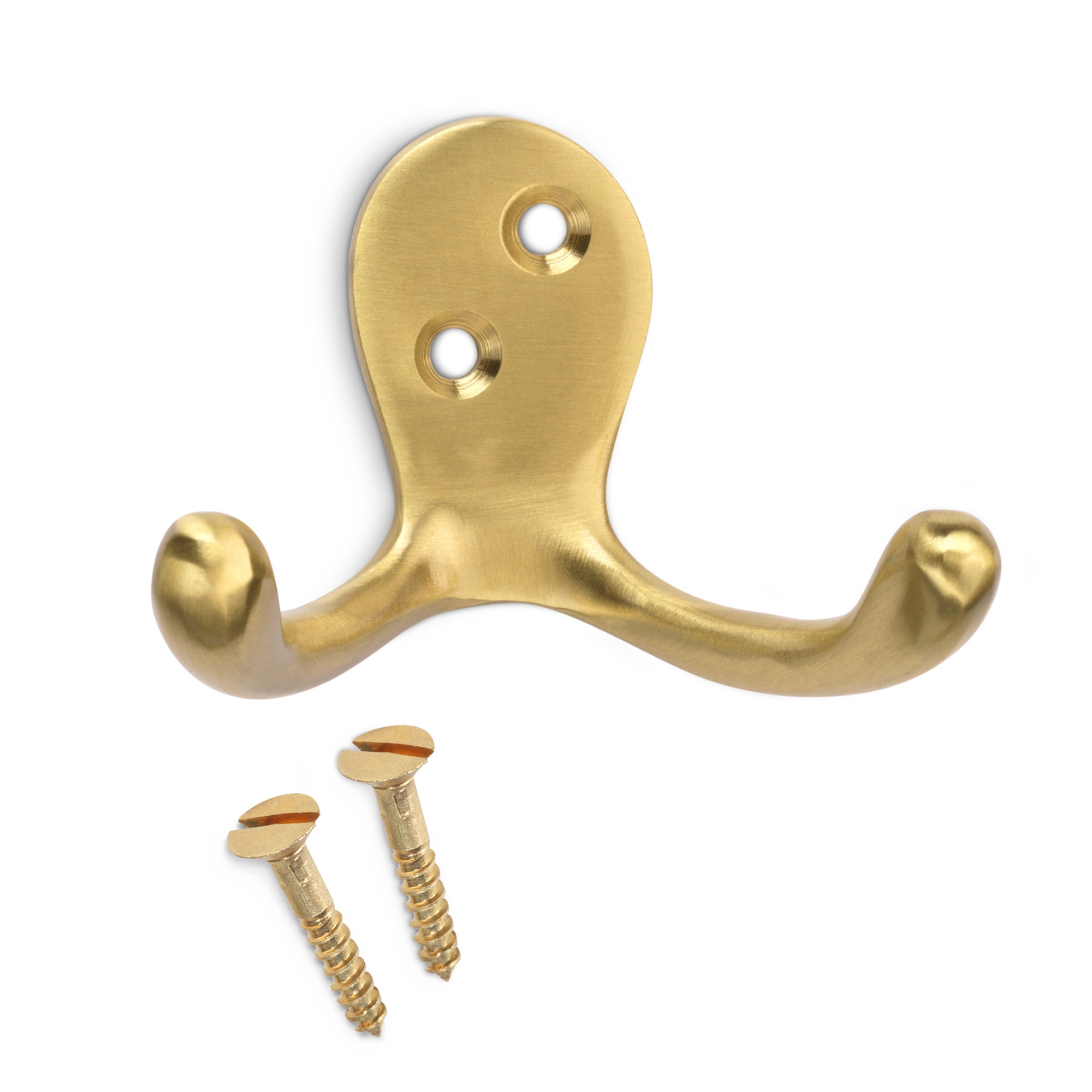 Colgador clásico doble de latón / latón satinado