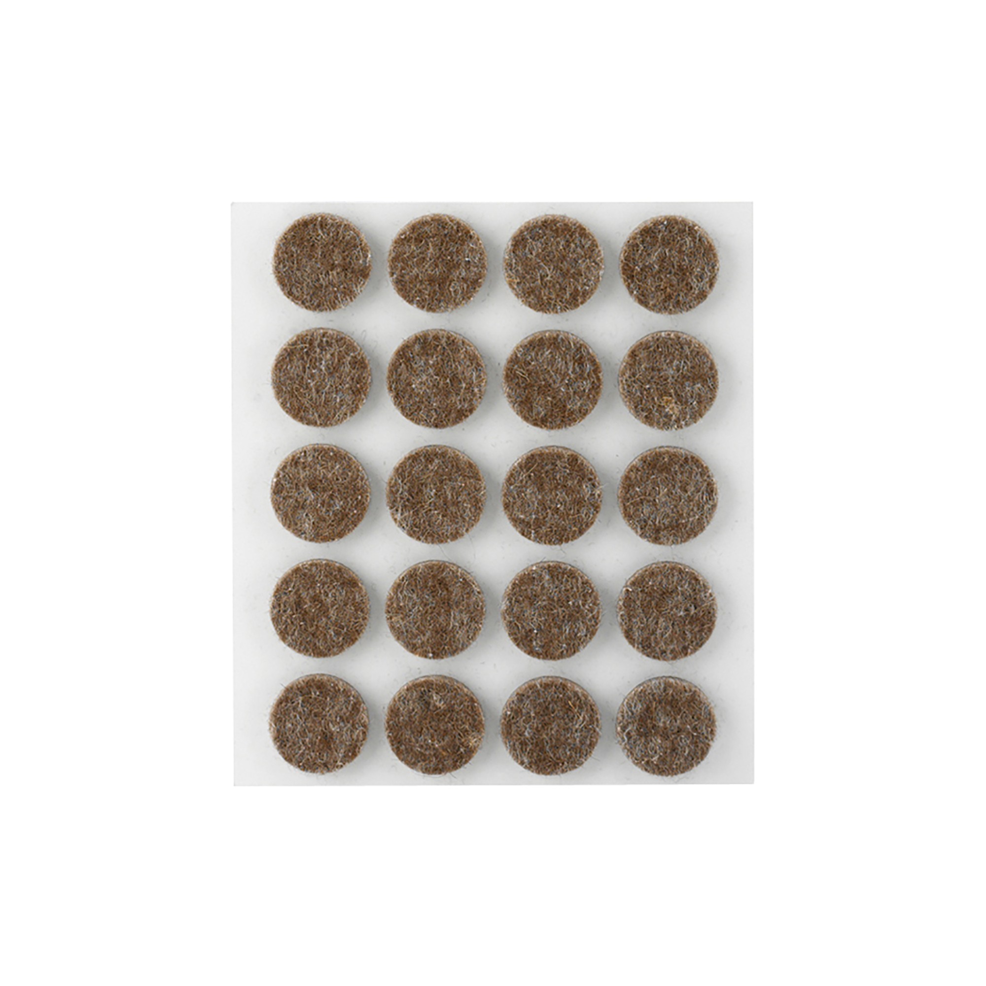 Fieltro lana adhesivo Ø 17 mm / marrón