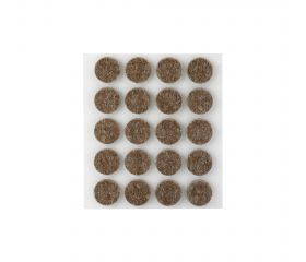 Fieltro lana adhesivo Ø 17 mm / marrón