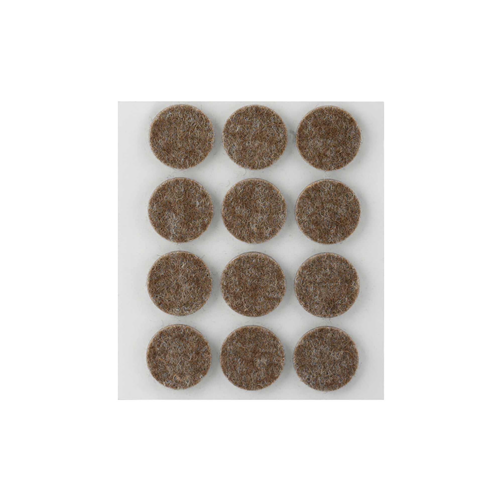 Fieltro lana adhesivo Ø 22 mm / marrón