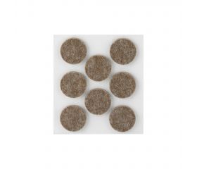 Fieltro lana adhesivo Ø 27 mm / marrón