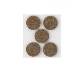 Fieltro lana adhesivo Ø 34 mm / marrón