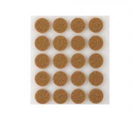 Fieltro sintético adhesivo Ø 17 mm / marrón