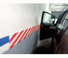 Protector parking en rollo 2m. / rojo-blanco