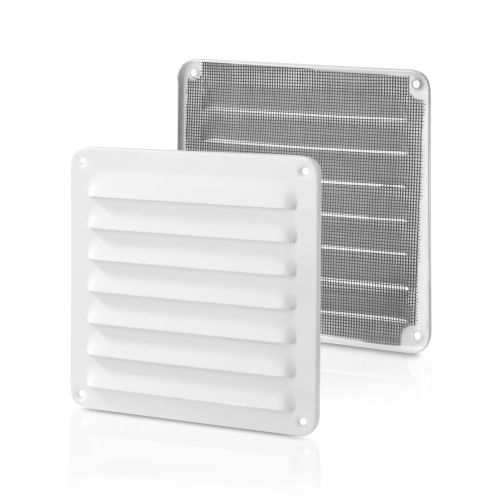 Rejilla aluminio 150x150 marco y mosquitera / blanco