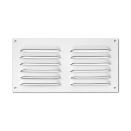 Rejilla aluminio 100x200 mm con mosquitera / blanco