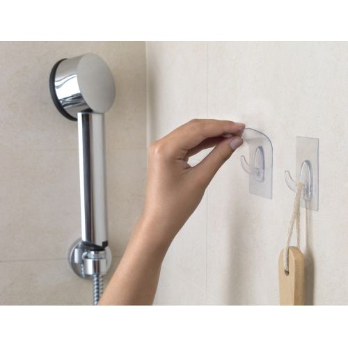 Colgador adherente reutilizable base 60x47 mm. / transparente