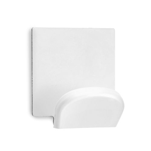 Colgador adhesivo base metálica madera / blanco
