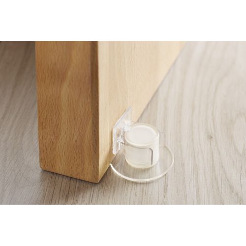 Tope y retenedor pinza adhesivos para puerta / transparente