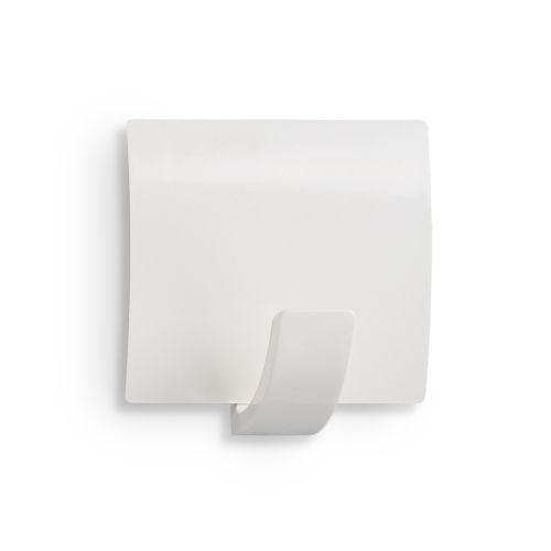 Colgador adhesivo cuadrado / blanco