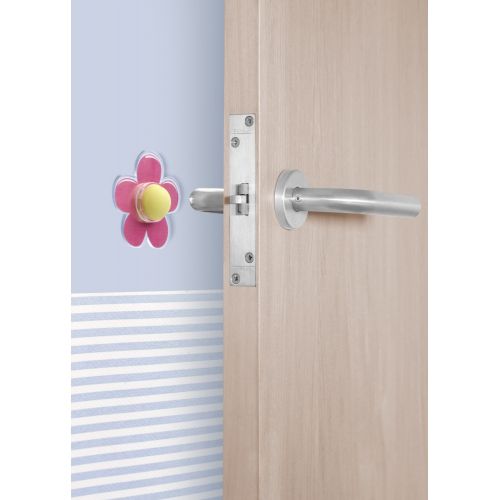 Tope pared adhesivo flor / rosa