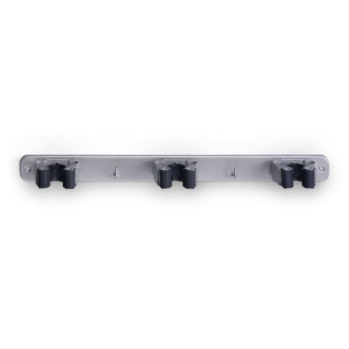 Colgador escobas triple / cromo mate