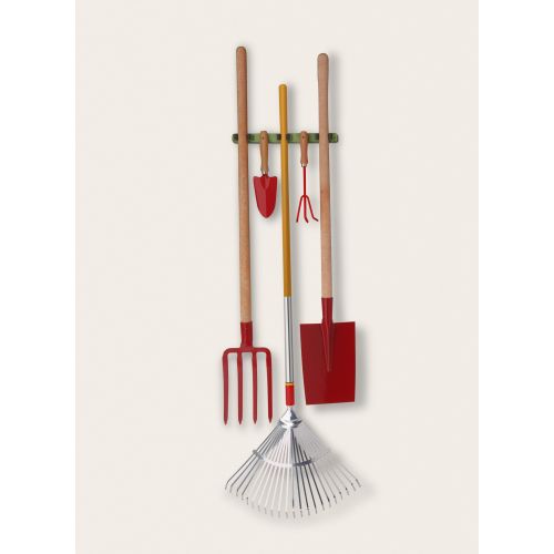 Colgador herramientas jardineria triple / verde