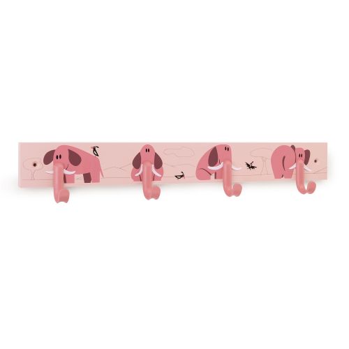 Colgador múltiple infantil / Elefante rosa