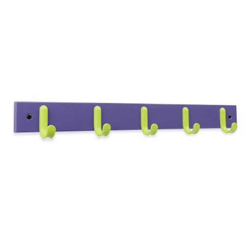 Colgador 5 ganchos verdes / lila