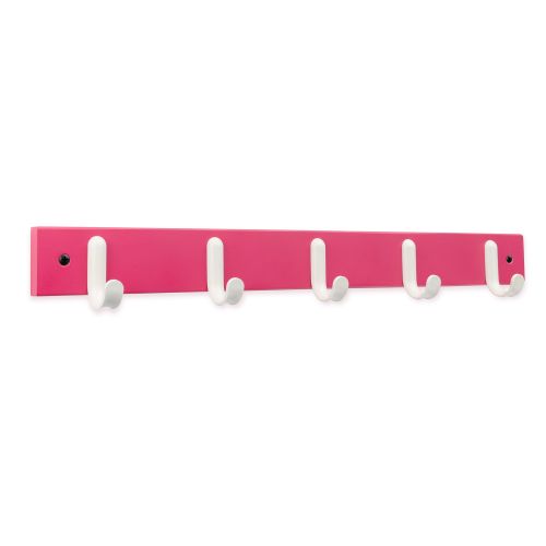 Colgador 5 ganchos blancos / rosa