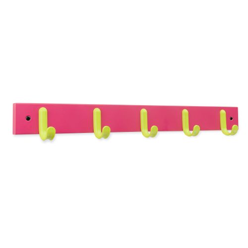 Colgador 5 ganchos verdes / rosa