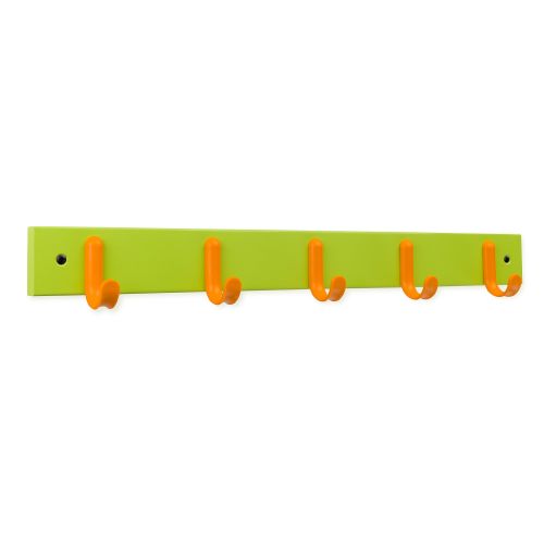 Colgador 5 ganchos naranjas / verde