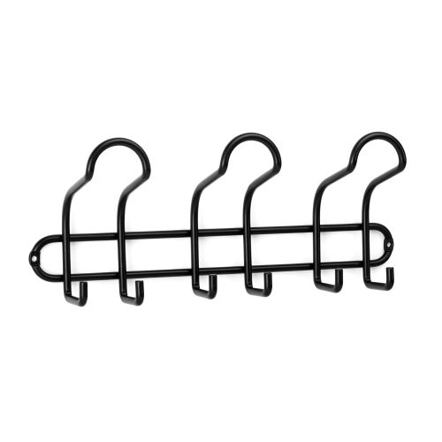 Colgador acero 3 ganchos triples / negro