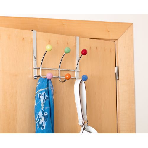 Colgador sobrepuerta 3 ganchos dobles / colores