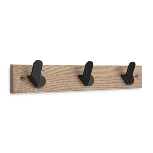 Colgador fresno NORDIK 3 ganchos / negro