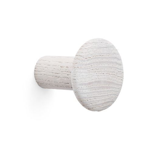 Colgador fresno individual con textura / blanco