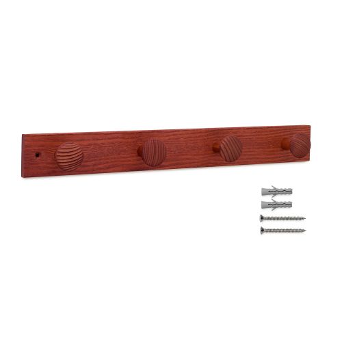 Colgador fresno 4 pomos con textura / rojo