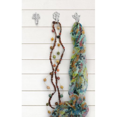 Colgador de latón flor / níquel satinado
