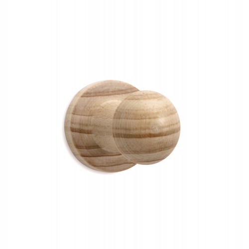 Colgador madera de pino 1 pomo / madera en crudo