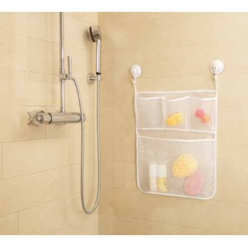 Cesta de malla con ventosa 43x53cm / blanco