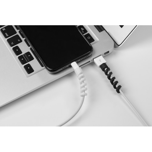 Protector para cable USB y microUSB / blanco-negro