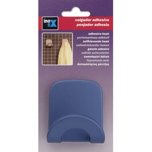 Colgador adhesivo arco / azul satinado