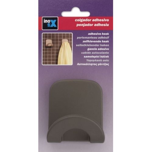 Colgador adhesivo arco / marrón satinado