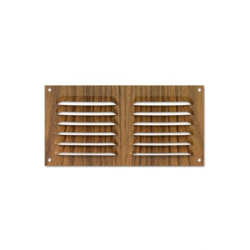 Rejilla  aluminio 100x200 mm / madera oscura