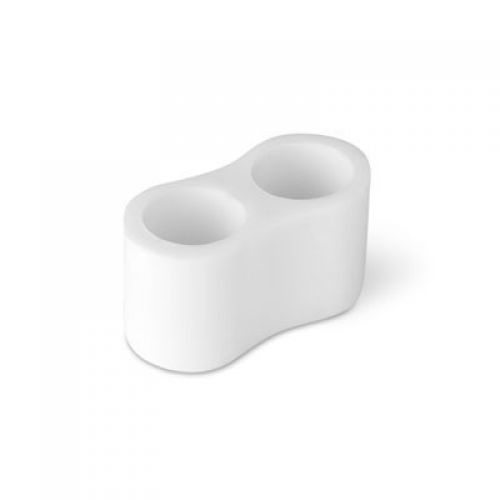 Contera doble alojamiento Ø 16 mm / blanco
