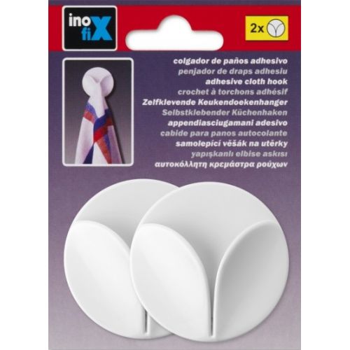Colgador paños cocina adhesivo / blanco