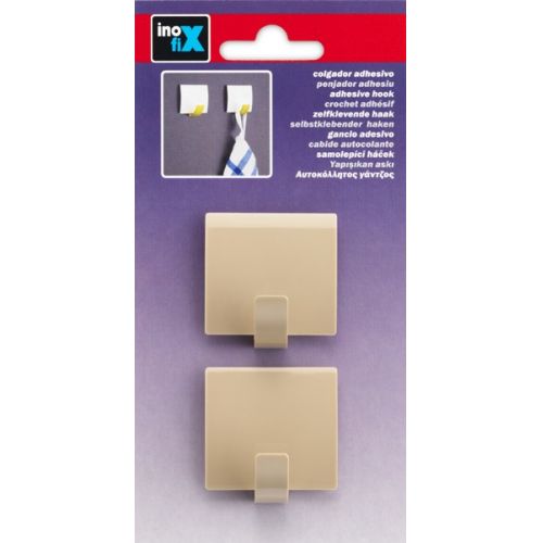 Colgador adhesivo cuadrado / beige