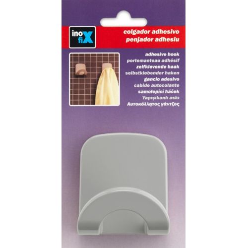 Colgador adhesivo arco / gris claro