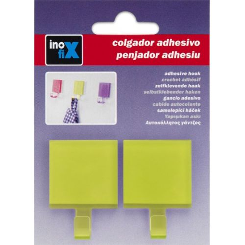 Colgador adhesivo semitransparente / verde