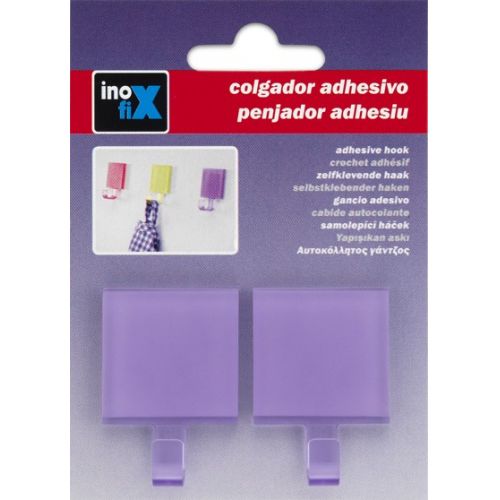 Colgador adhesivo semitransparente / violeta