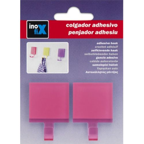 Colgador adhesivo semitransparente / rosa