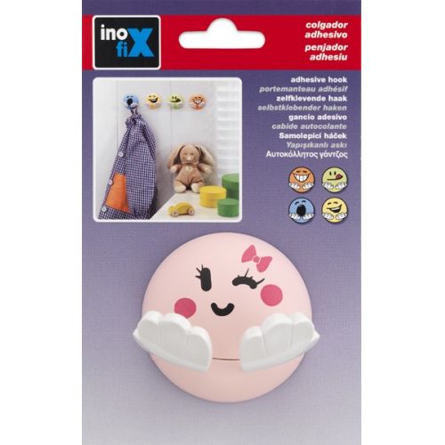 Colgador adhesivo infantil / rosa