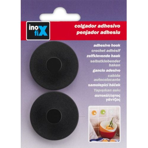 Colgador adhesivo circular / negro
