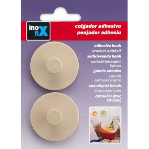Colgador adhesivo circular / beige