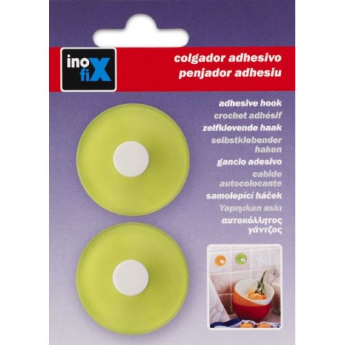 Colgador adhesivo circular / verde