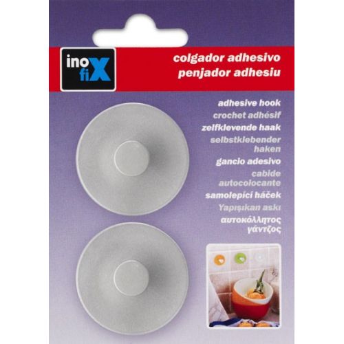 Colgador adhesivo circular / cromo mate