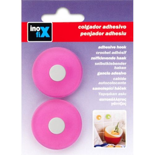 Colgador adhesivo circular / rosa